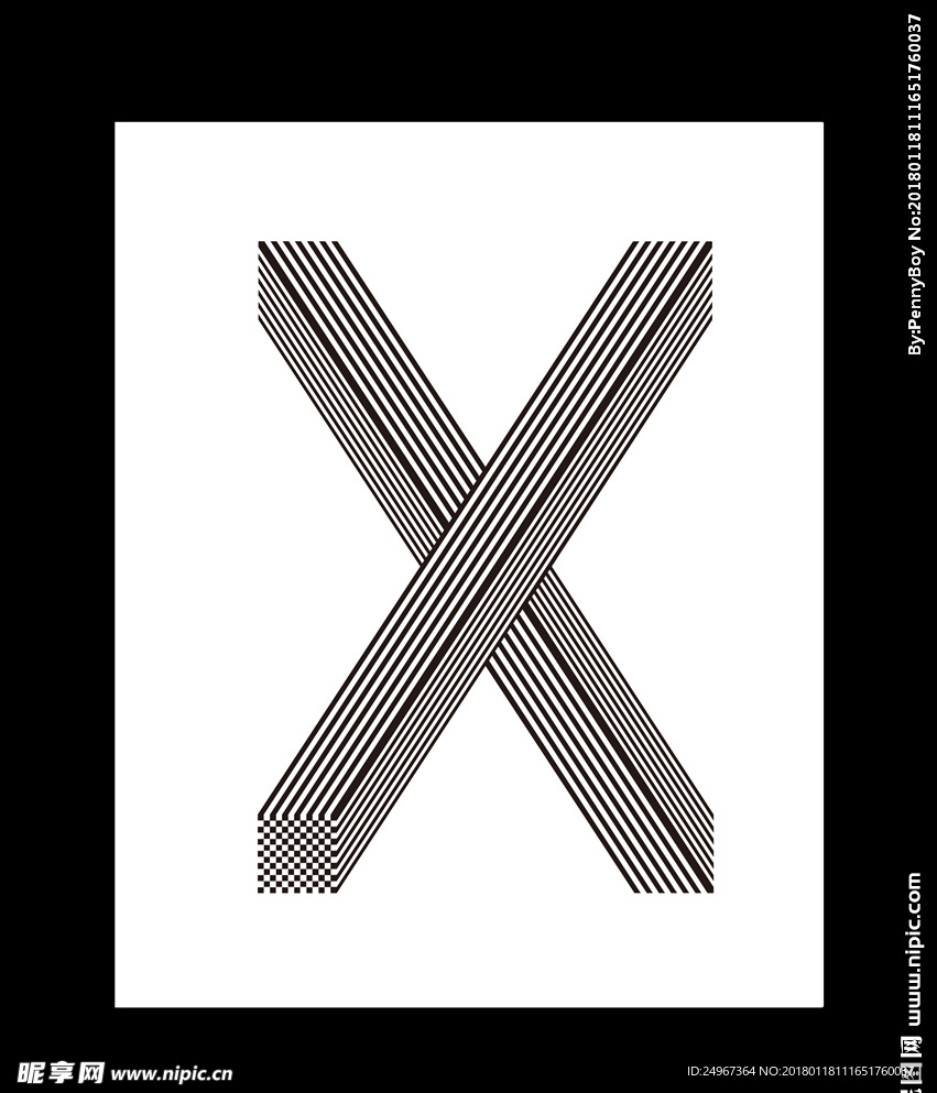 X x字母设计 创意字体设计