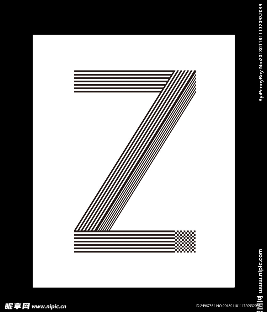 Z z字母设计 创意字体设计