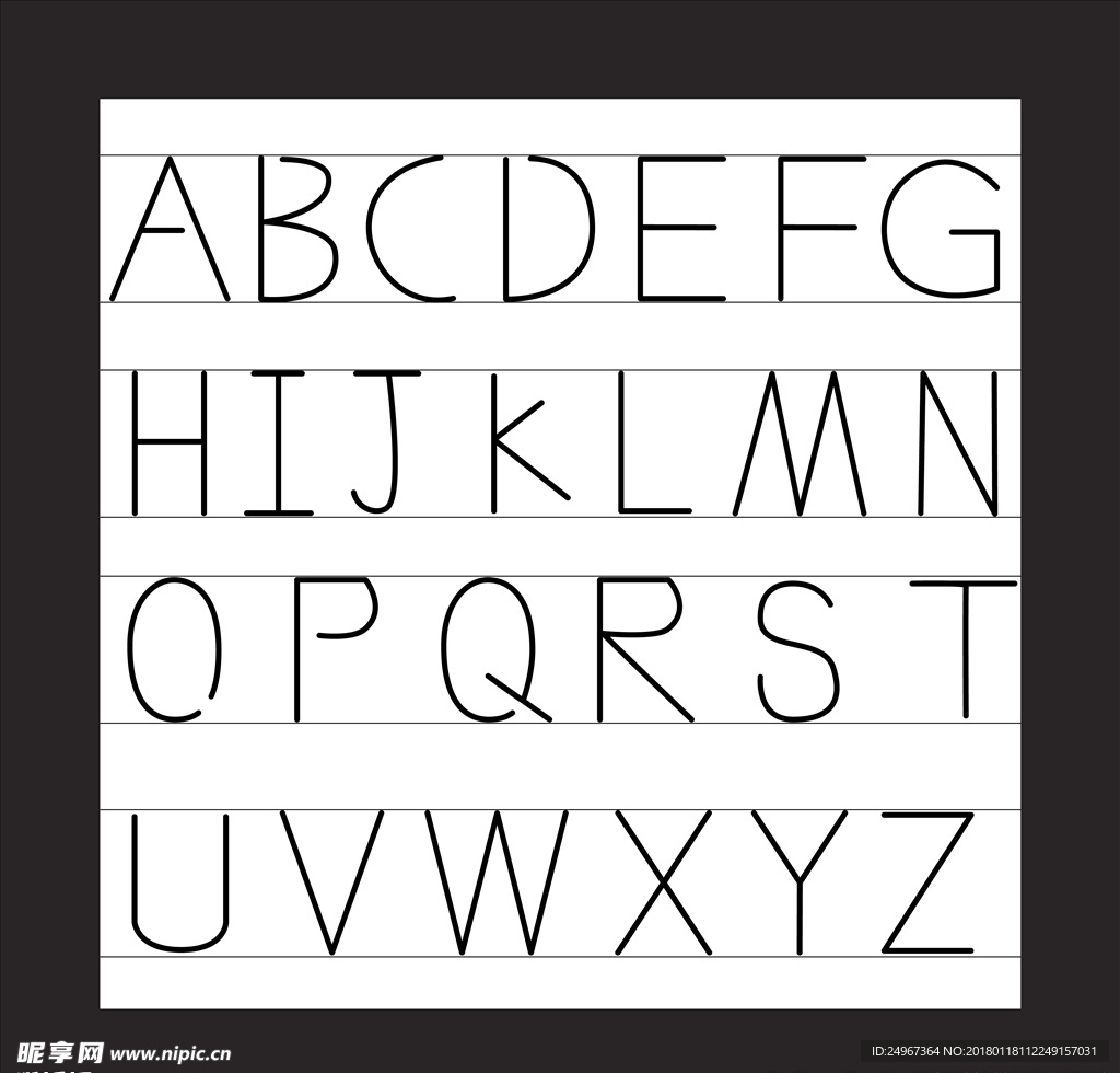 26英文字母 字体设计