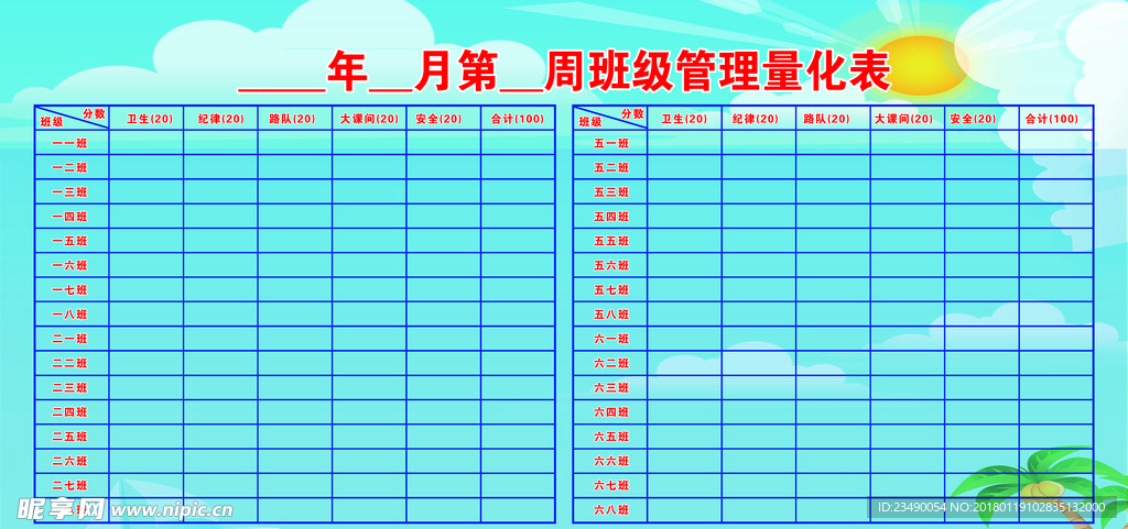 班级量化表