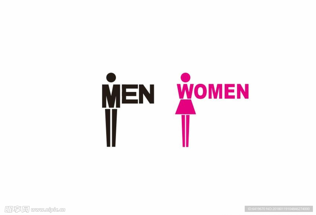 男洗手间女洗手间标示设计