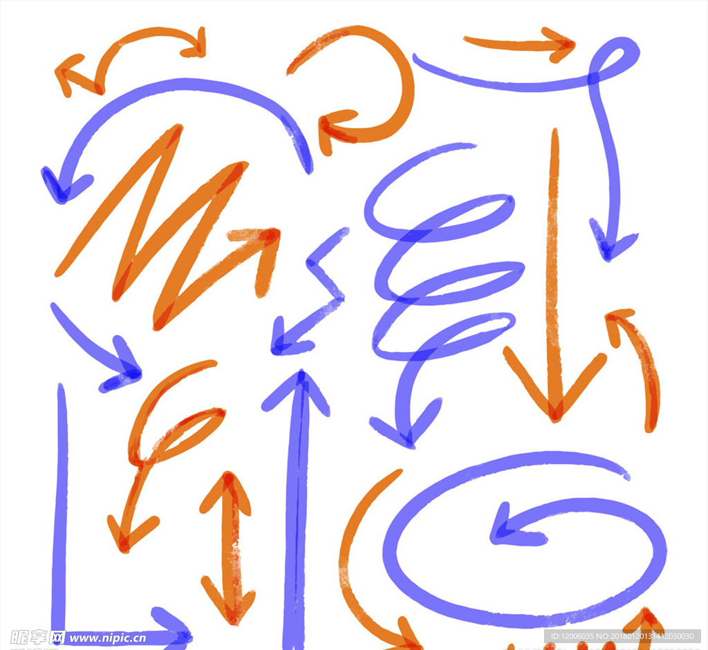 18款彩绘箭头矢量素材
