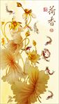 金色荷花PSD玄关模板