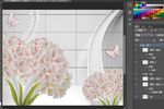 立体花蝴蝶楼梯3D背景墙