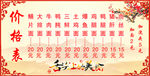 价格表