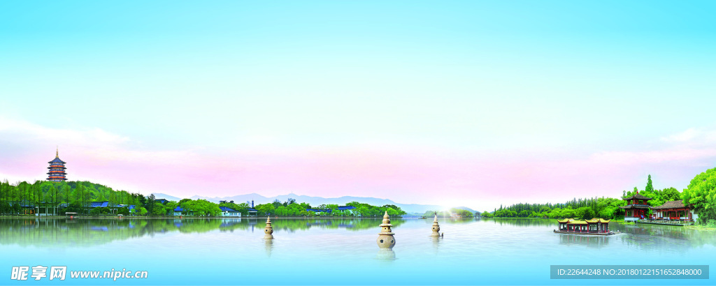 杭州西湖背景