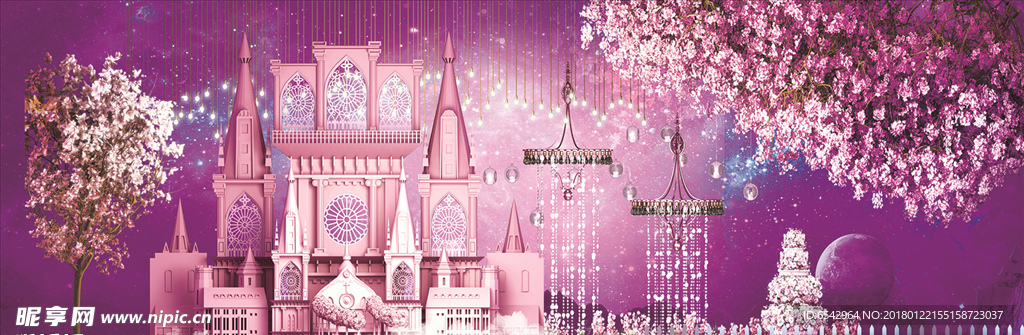 紫色城堡背景