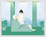 矢量卡通手绘SPA人物图片
