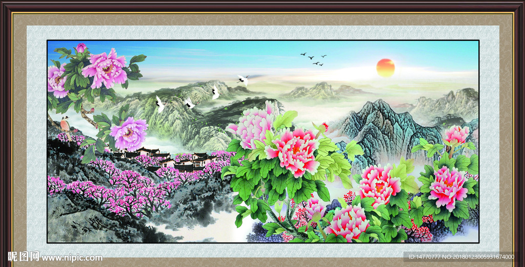 国画牡丹
