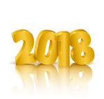 金色立体2018艺术字矢量素材