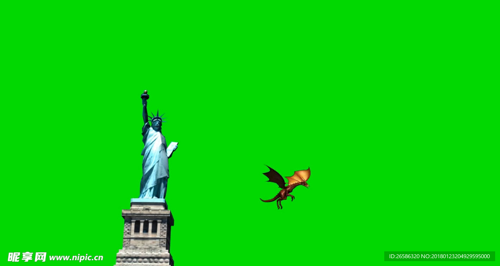 金色恐龙绿屏抠像视频素材