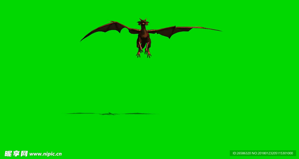 飞天恐龙绿屏抠像视频素材