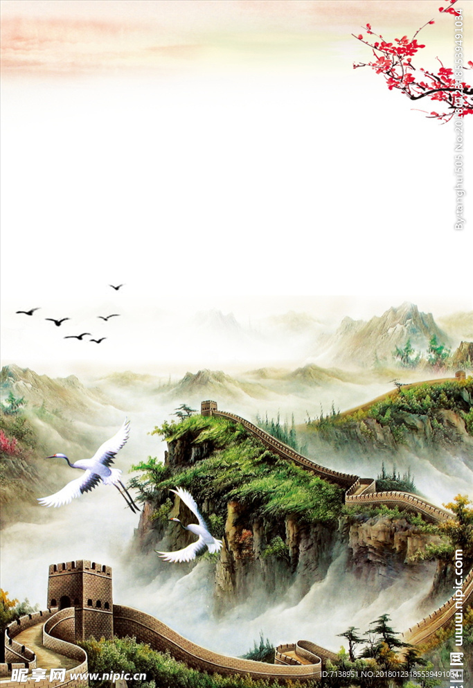 中国风 长城 装饰画