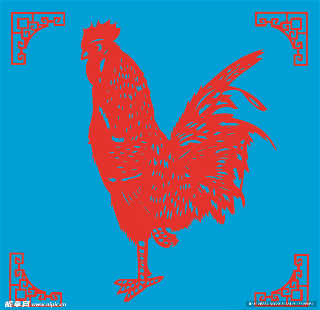 鸡剪纸