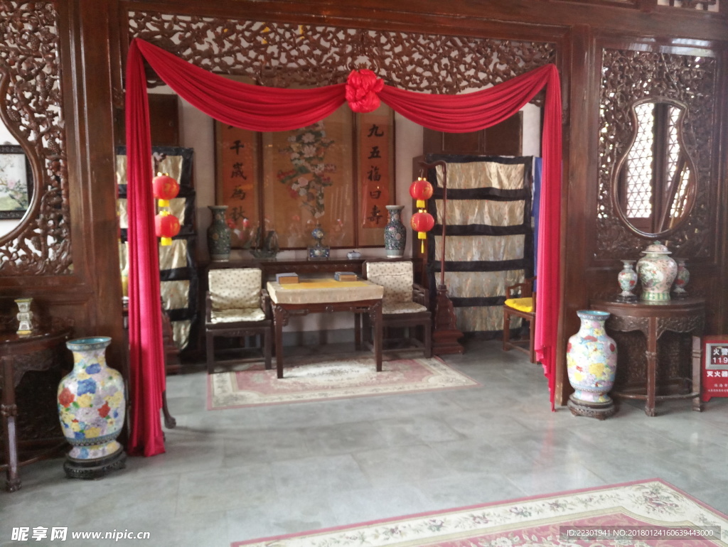 清朝 古建筑 瓷器 青花瓷