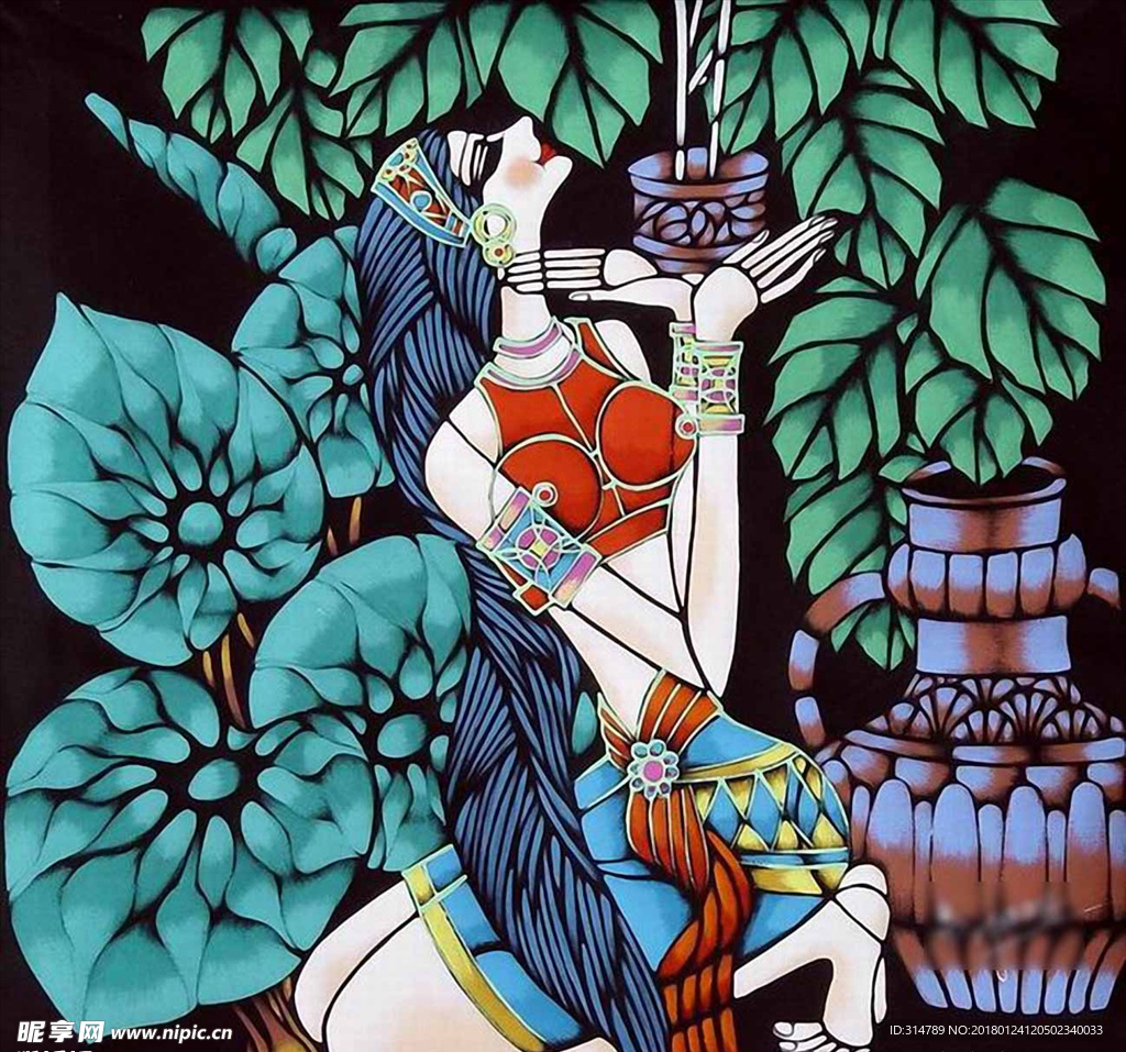 油画美女