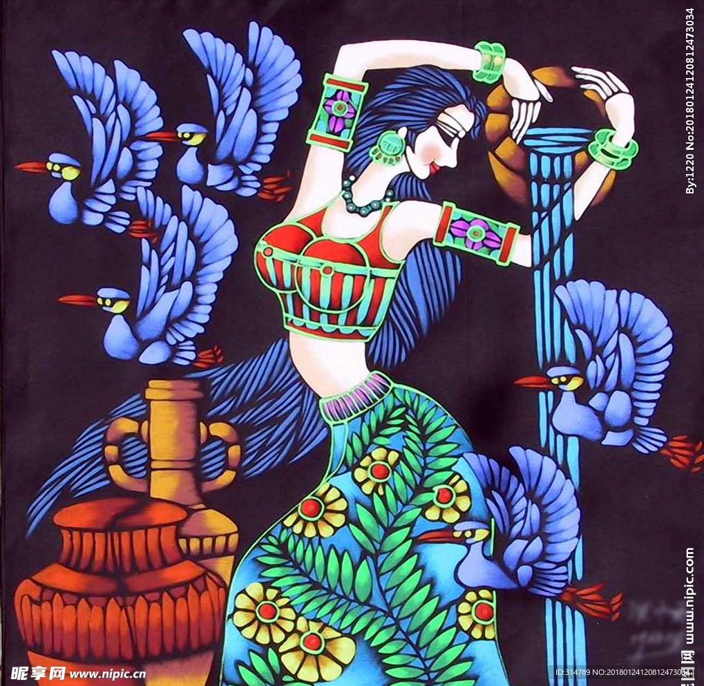 油画美女