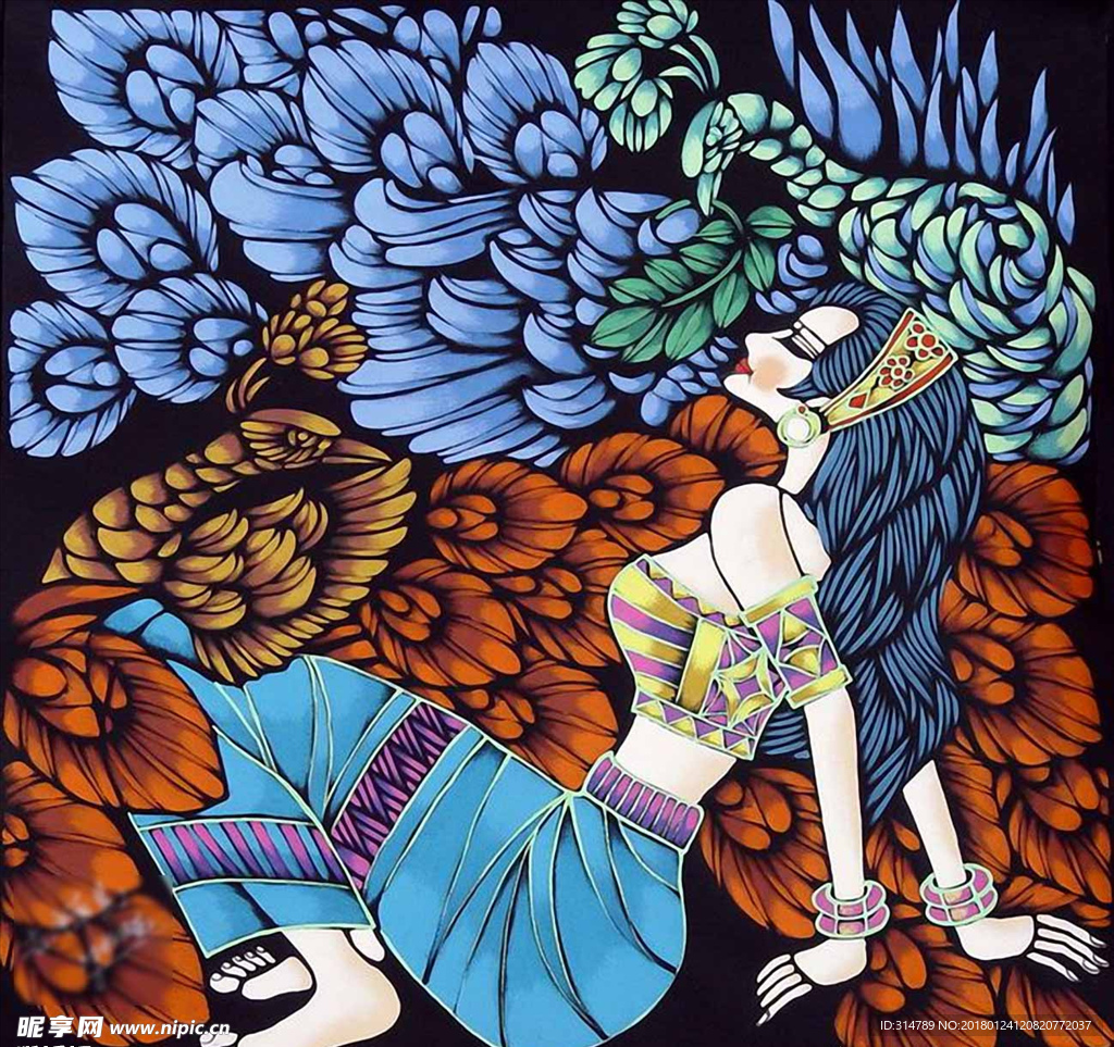 油画美女