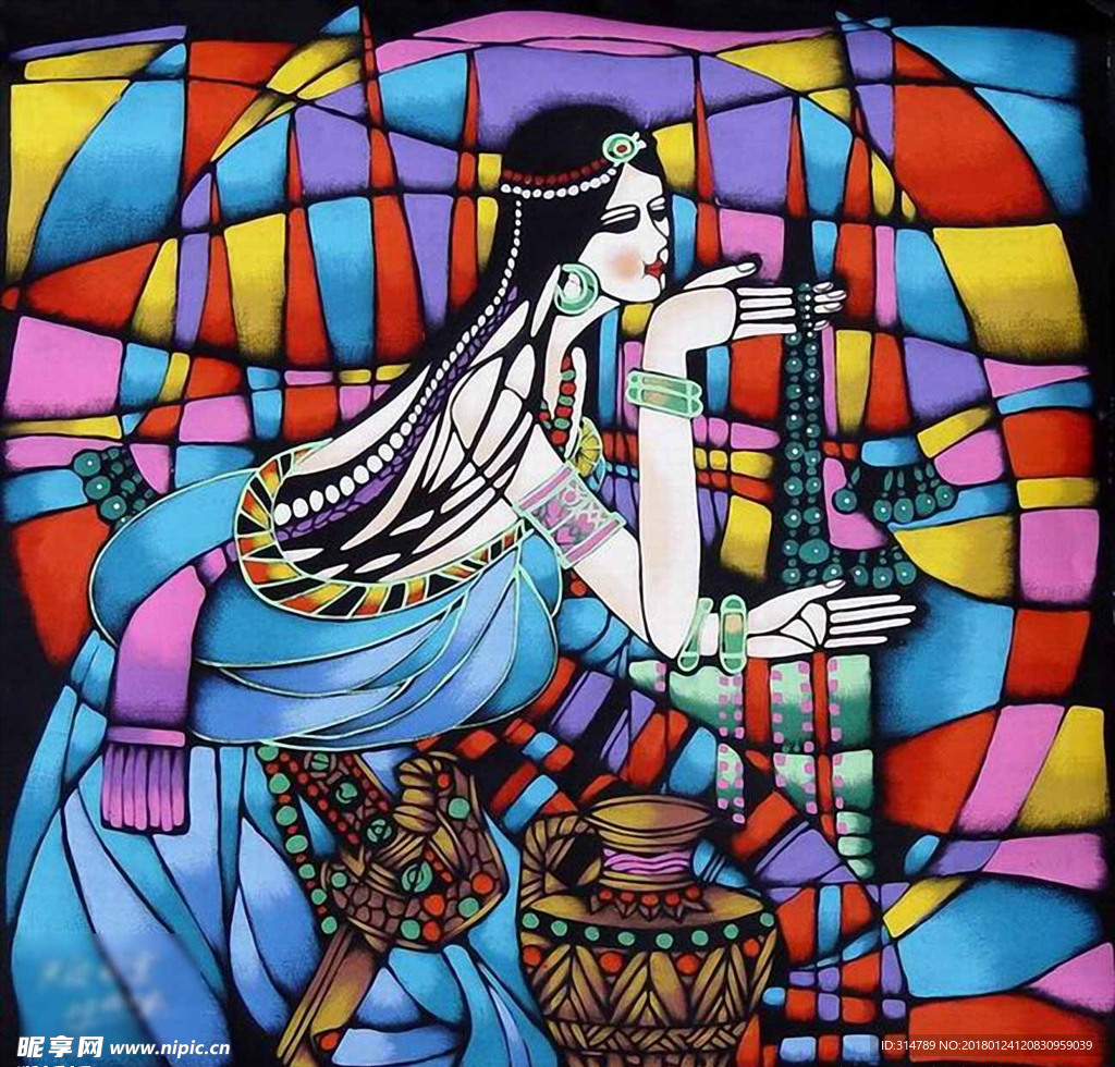 油画美女