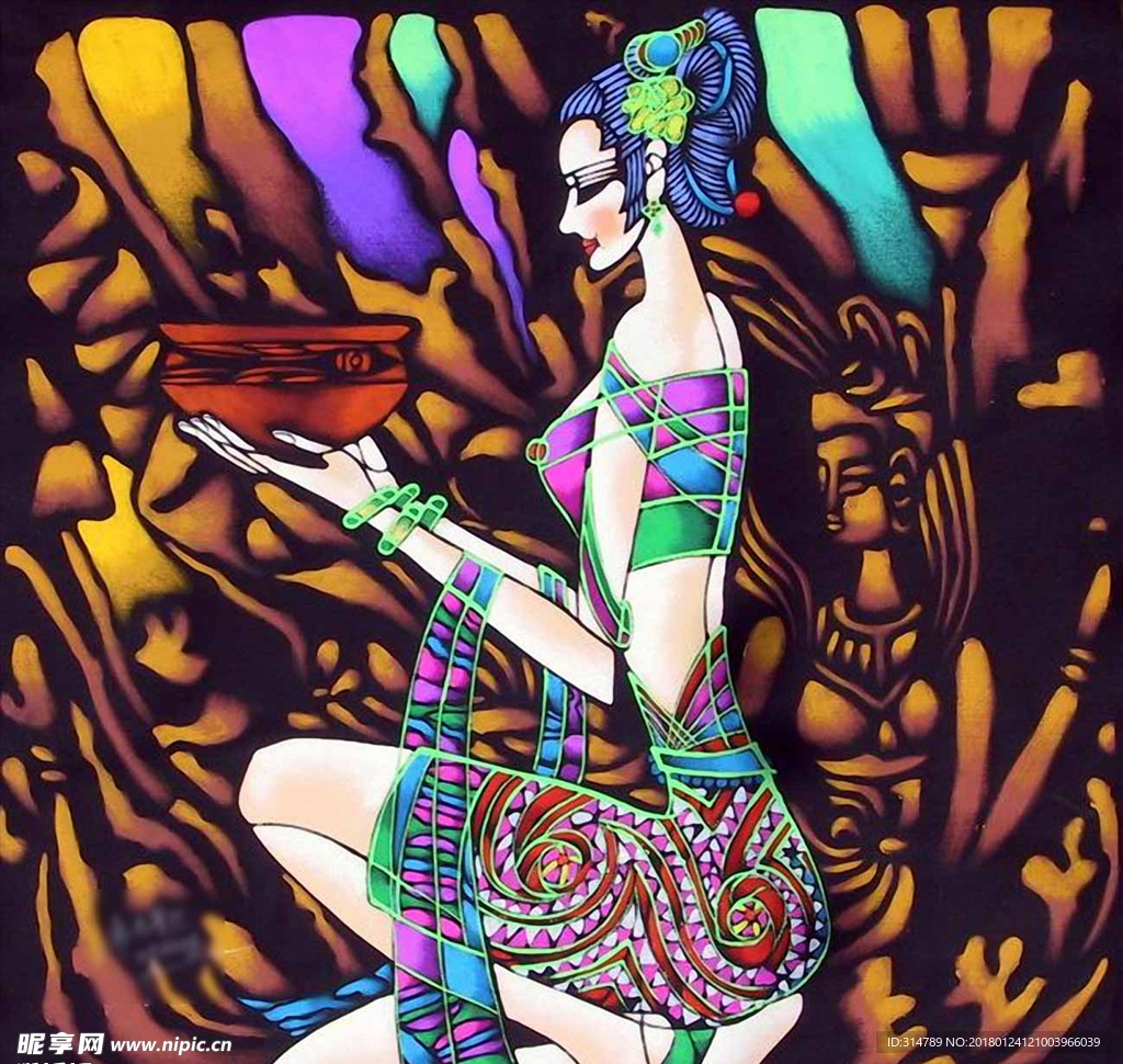 油画美女