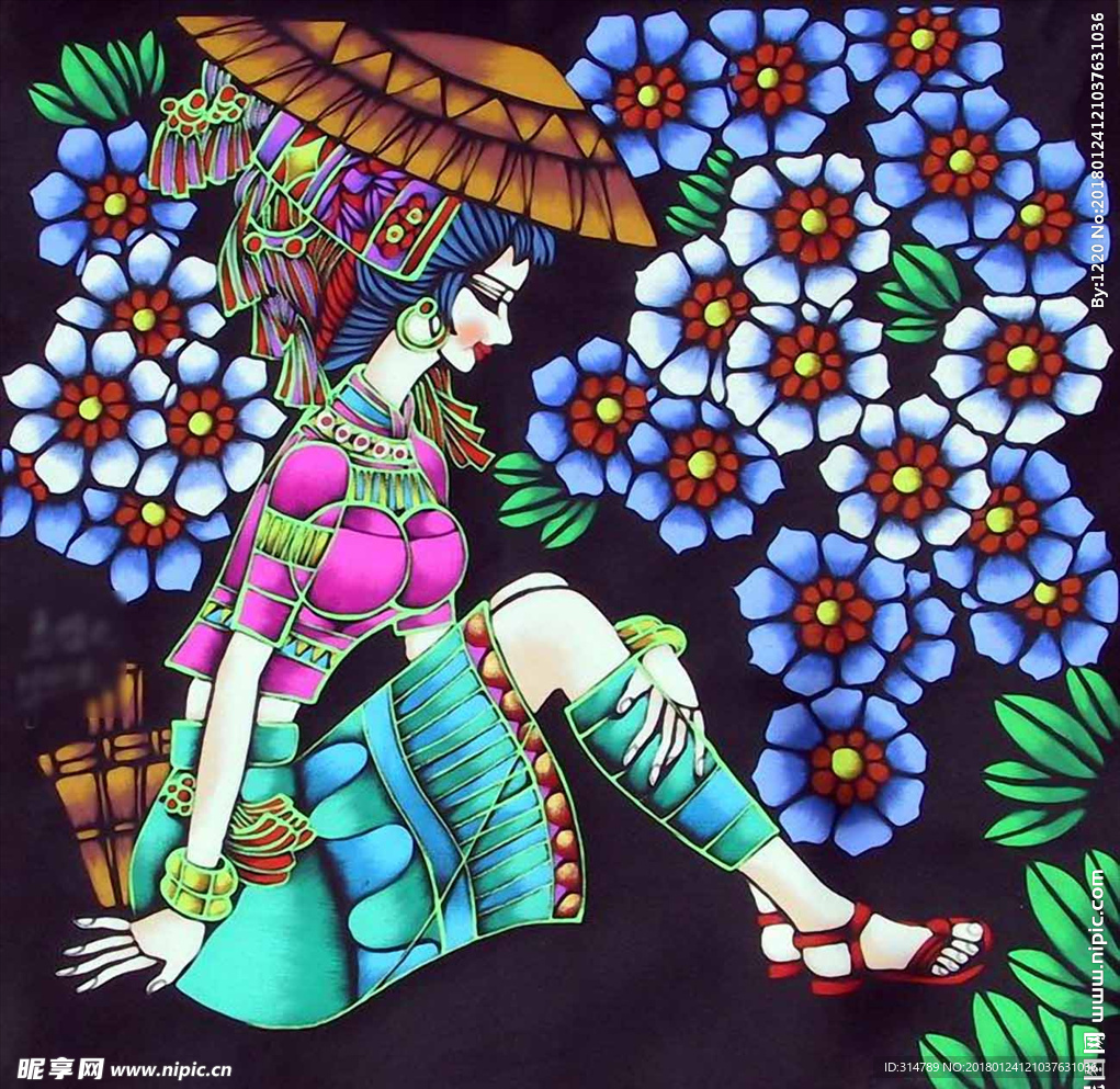油画美女