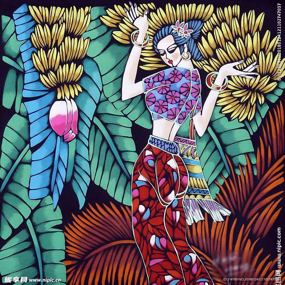 油画美女