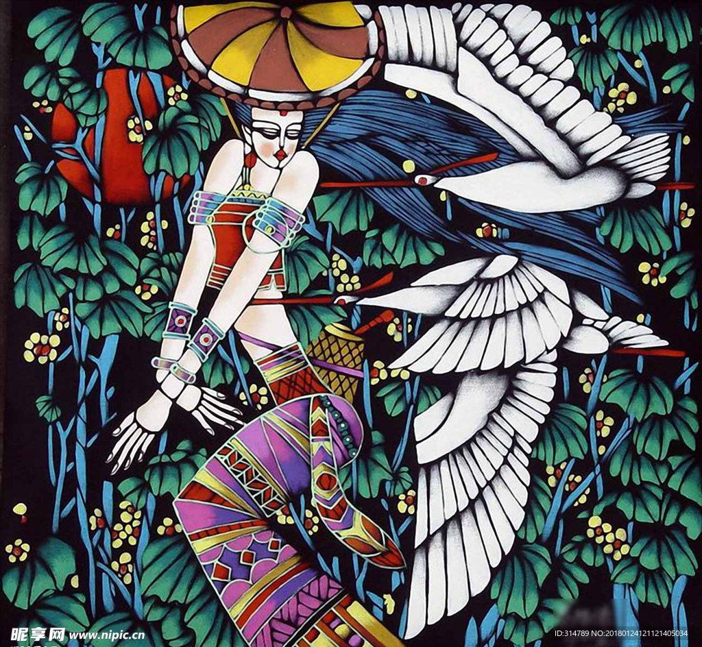 油画美女