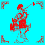 仕女图剪纸