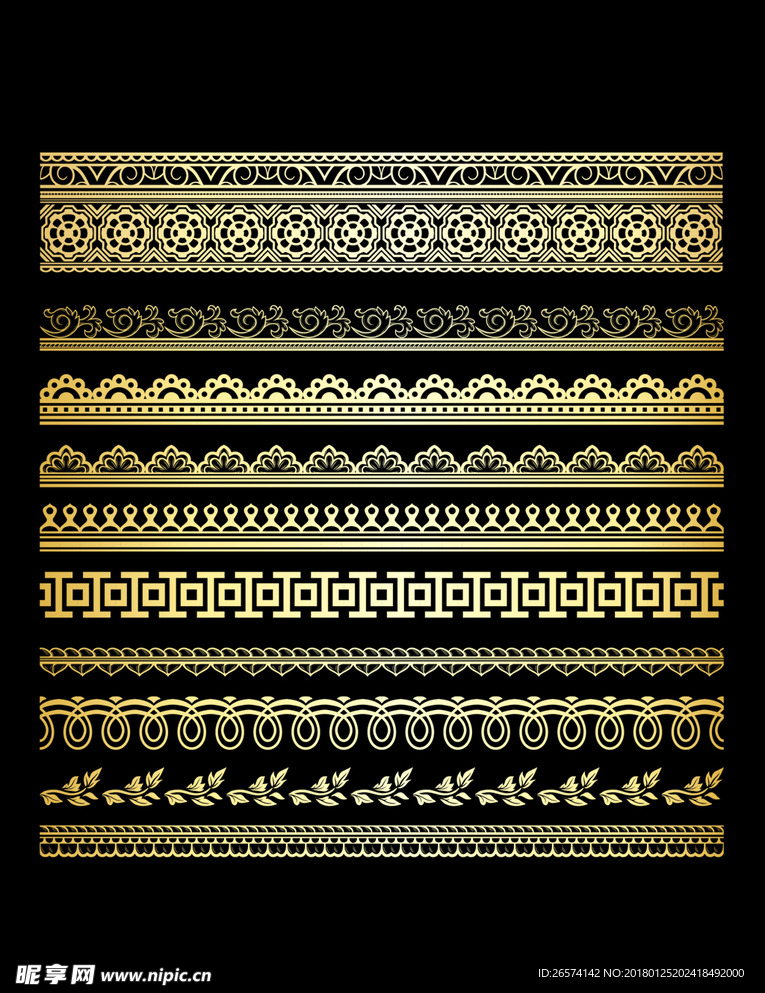 金色花边