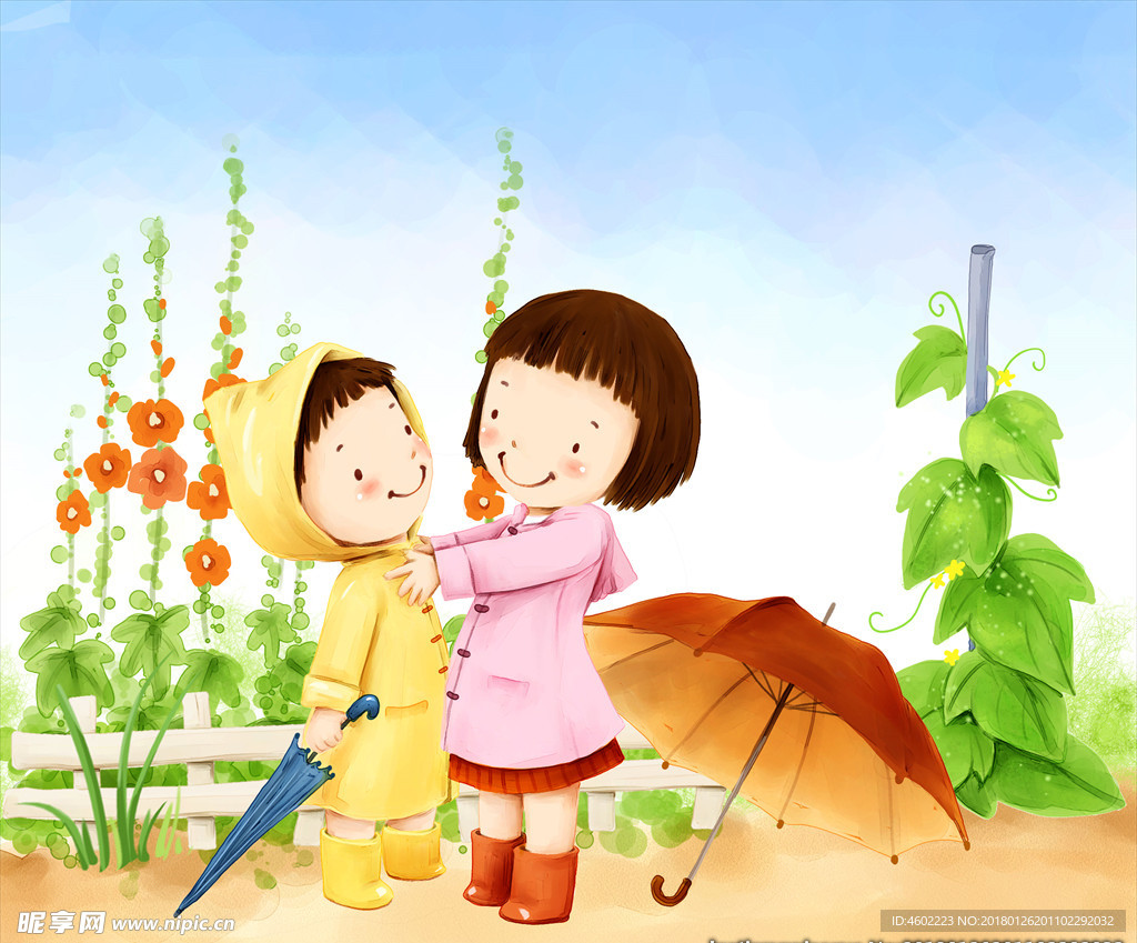 韩国卡通小女孩图片素材-编号08098525-图行天下