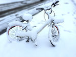 单车雪景