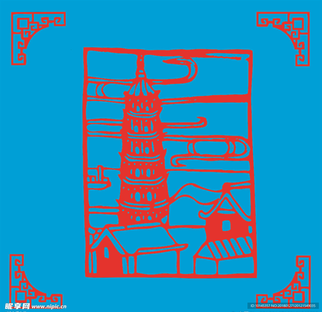 风景剪纸