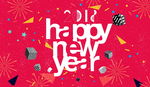 新年快乐英文海报