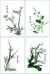 简约梅兰竹菊装饰画下载