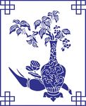 青花风格画