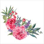 清新水彩绘花卉