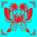 菊蝶剪纸