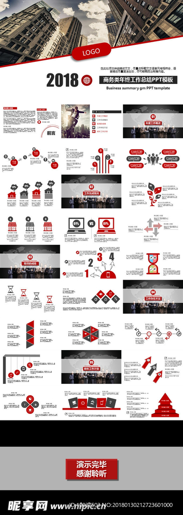 2018年终工作总结汇报ppt