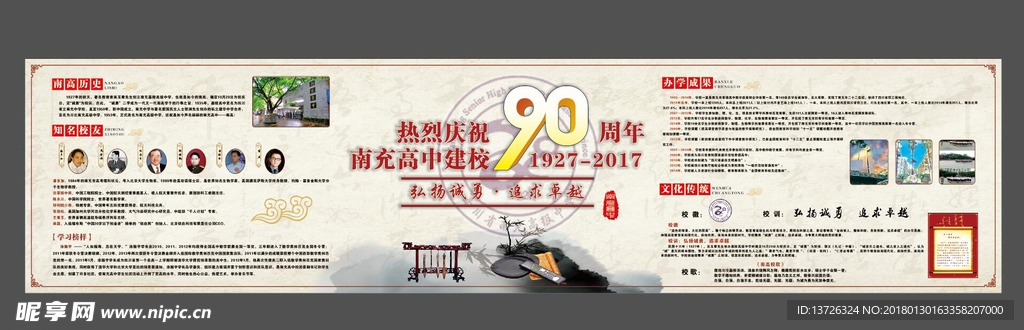 南充高中校庆90周年 展板