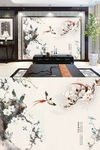 中国风 鸟 国画背景墙