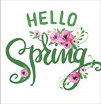 spri彩色春季花卉标签矢量