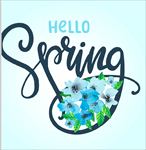 spri彩色春季花卉标签矢量
