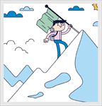 登山男女图片