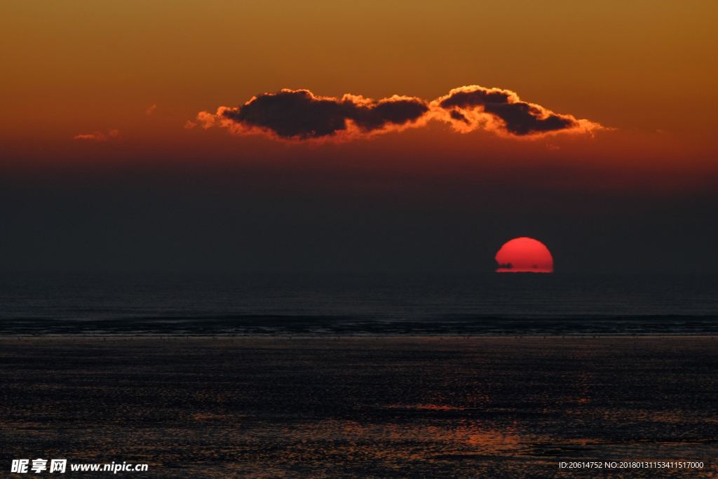 夕阳下的大海风景