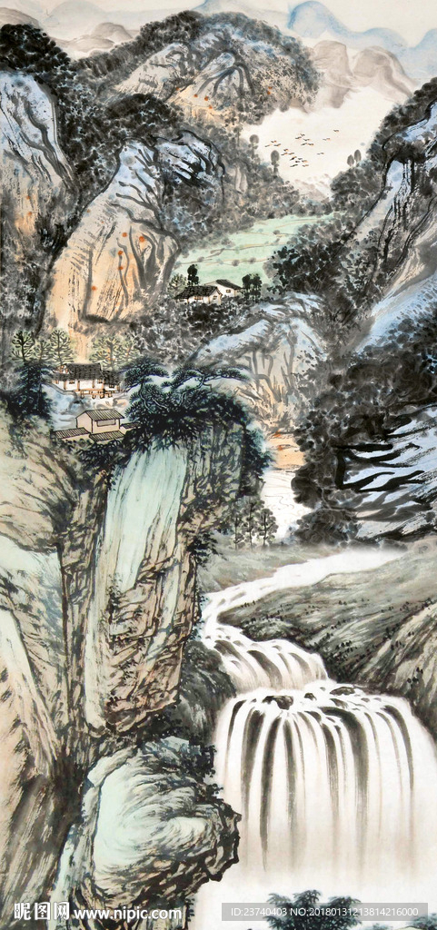 国画山水玄关