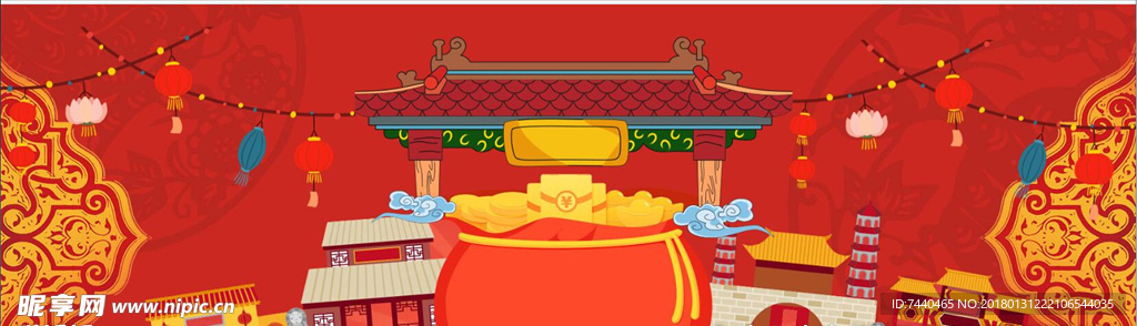 新年背景春节展板banner