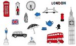 矢量英国元素图案