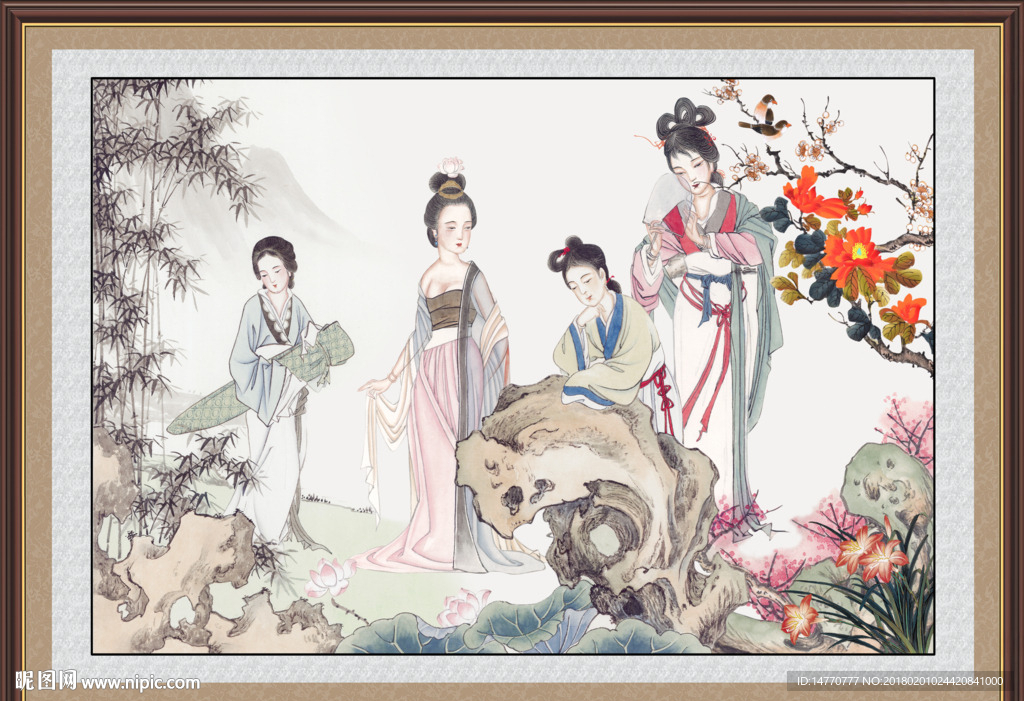 仕女图国画