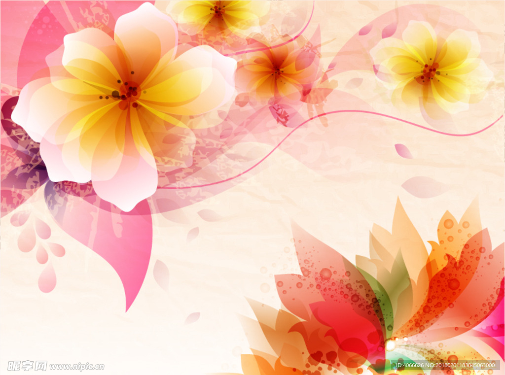 动感梦幻花纹背景