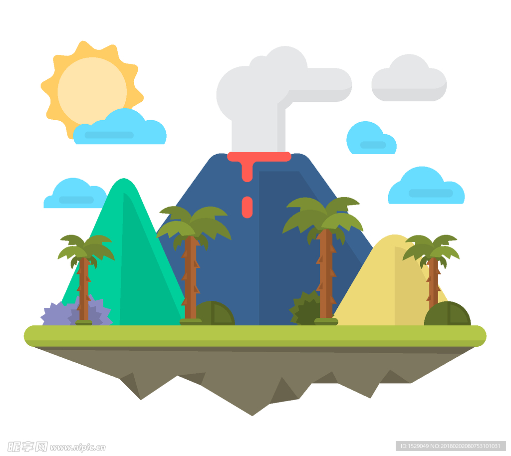 卡通火山